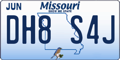 MO license plate DH8S4J