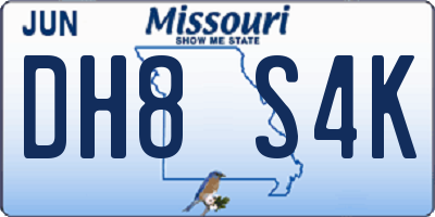 MO license plate DH8S4K