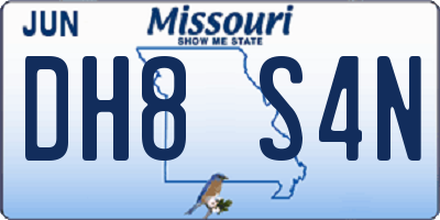 MO license plate DH8S4N