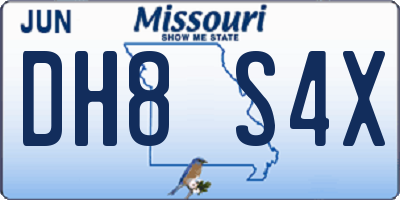 MO license plate DH8S4X