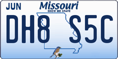 MO license plate DH8S5C