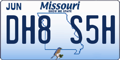 MO license plate DH8S5H