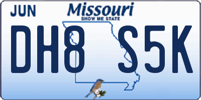 MO license plate DH8S5K