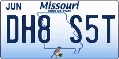MO license plate DH8S5T
