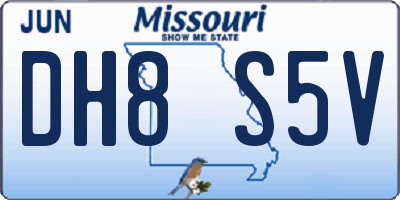MO license plate DH8S5V
