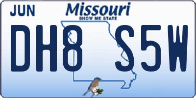 MO license plate DH8S5W