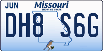 MO license plate DH8S6G