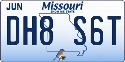 MO license plate DH8S6T