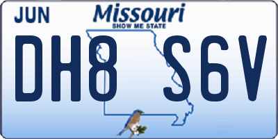 MO license plate DH8S6V