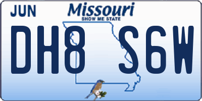 MO license plate DH8S6W