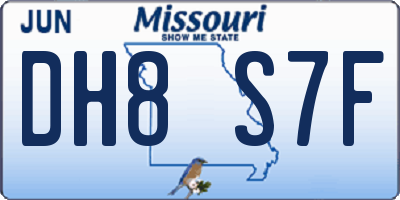 MO license plate DH8S7F