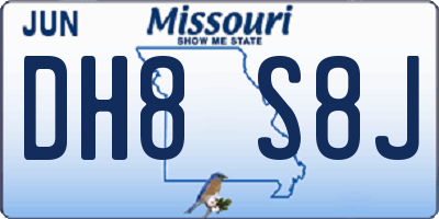 MO license plate DH8S8J