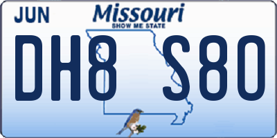 MO license plate DH8S8O