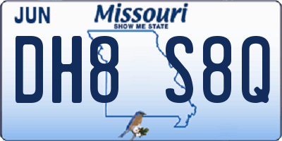 MO license plate DH8S8Q