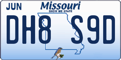 MO license plate DH8S9D