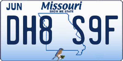 MO license plate DH8S9F