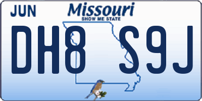 MO license plate DH8S9J