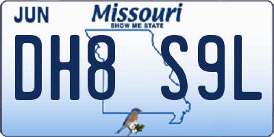 MO license plate DH8S9L
