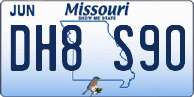 MO license plate DH8S9O