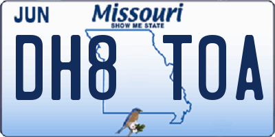 MO license plate DH8T0A