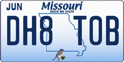 MO license plate DH8T0B