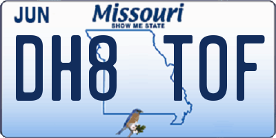MO license plate DH8T0F