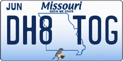 MO license plate DH8T0G
