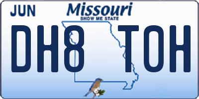 MO license plate DH8T0H