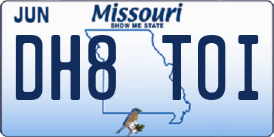 MO license plate DH8T0I