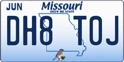 MO license plate DH8T0J