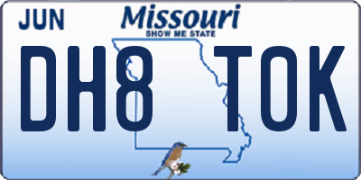 MO license plate DH8T0K