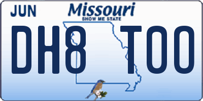 MO license plate DH8T0O