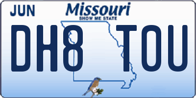 MO license plate DH8T0U