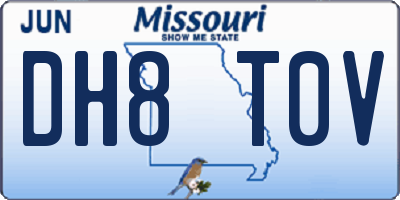 MO license plate DH8T0V