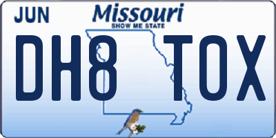 MO license plate DH8T0X