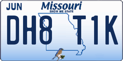 MO license plate DH8T1K