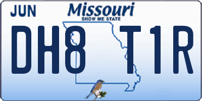 MO license plate DH8T1R