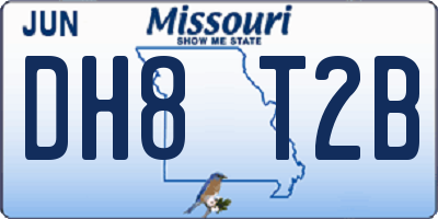 MO license plate DH8T2B