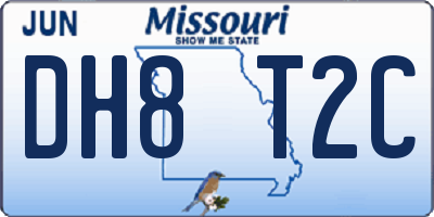 MO license plate DH8T2C