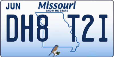 MO license plate DH8T2I