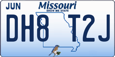 MO license plate DH8T2J