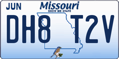MO license plate DH8T2V