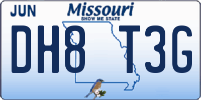 MO license plate DH8T3G