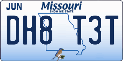 MO license plate DH8T3T