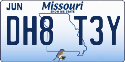 MO license plate DH8T3Y