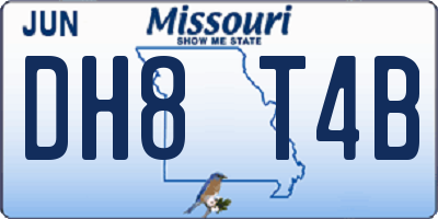 MO license plate DH8T4B