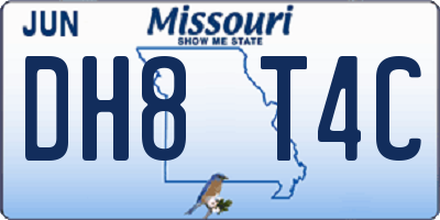 MO license plate DH8T4C