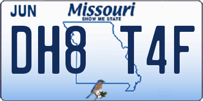 MO license plate DH8T4F
