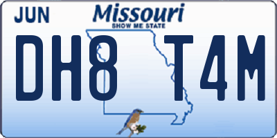MO license plate DH8T4M