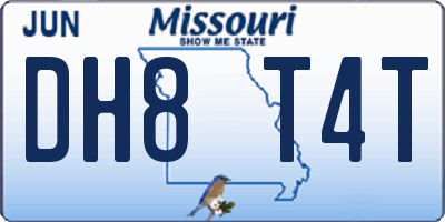 MO license plate DH8T4T